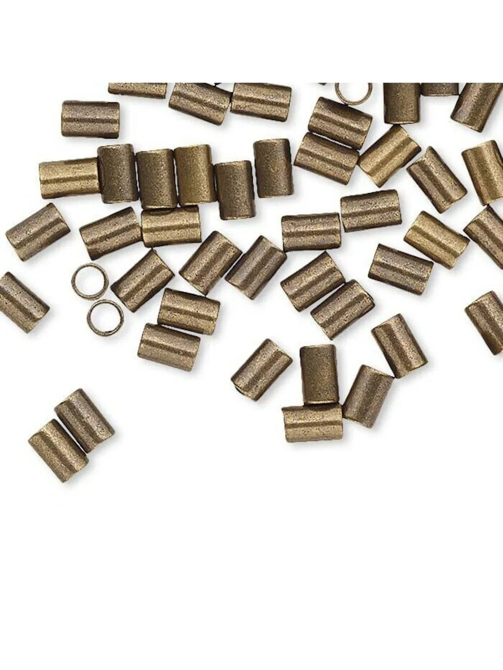 100 Antiqued Brass Steampunk 3x2mm Crimp Beads Tube Crimps Spacers Bulk Lot
